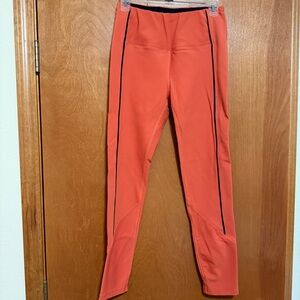 ZYIA Vibrant Orange Leggings with Black Accents